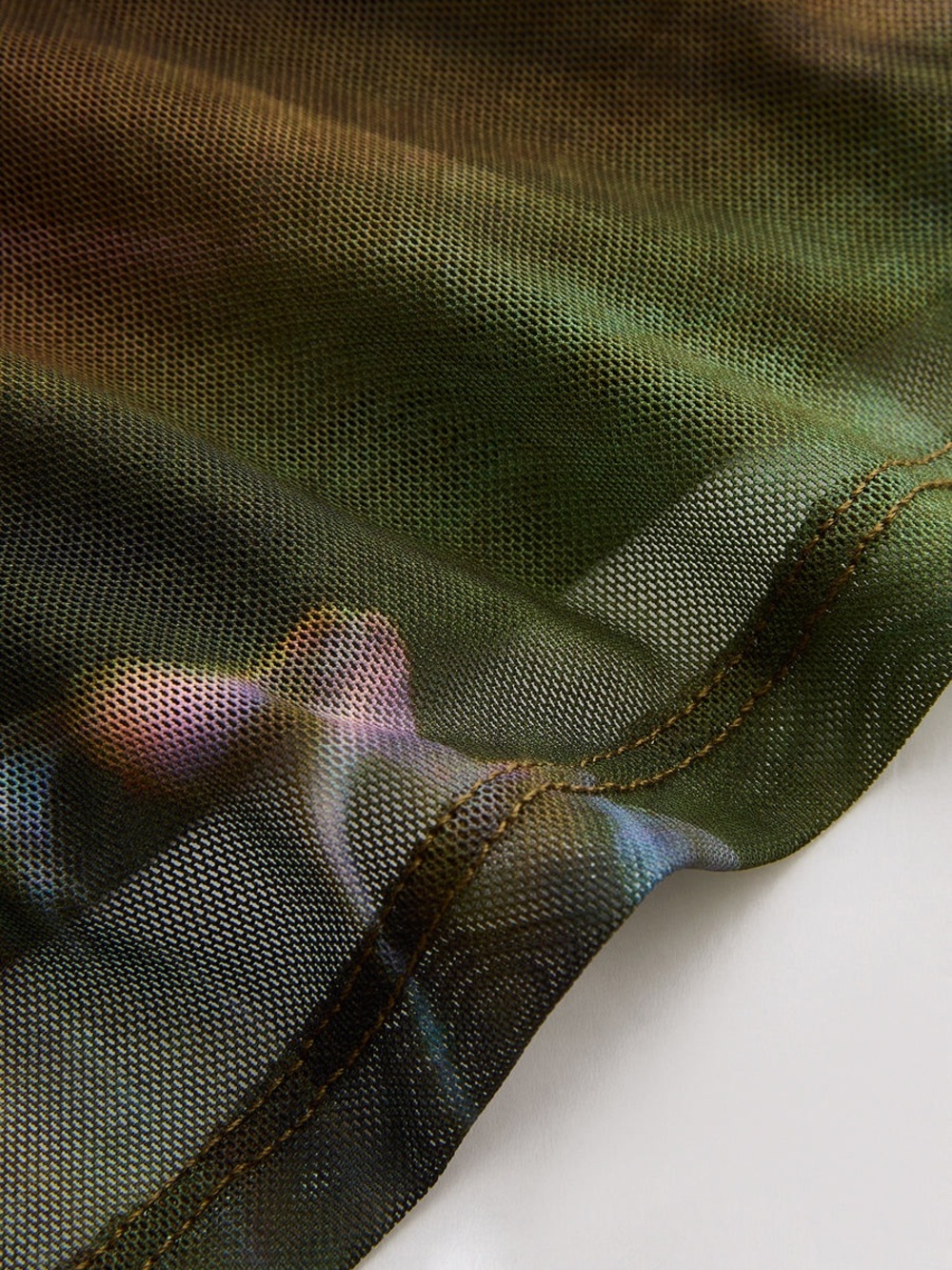 Commense Abstract Watercolor Print Mesh Maxi Dress - Picture 4 of 4